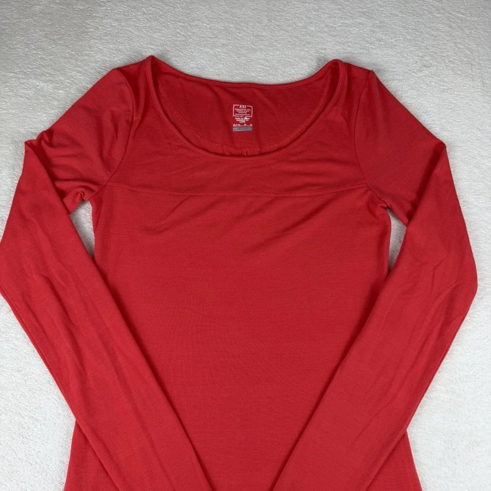 Nike Dri-Fit Red Long‎ Sleeve Athletic Dress Womens M 518438-615 Training-RARE